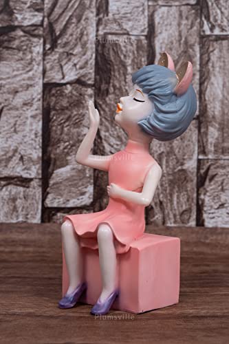 Siting Girl Showpiece Statue, Girl Figurine for Home Decor Outdoor Entrance Living Room Decoration