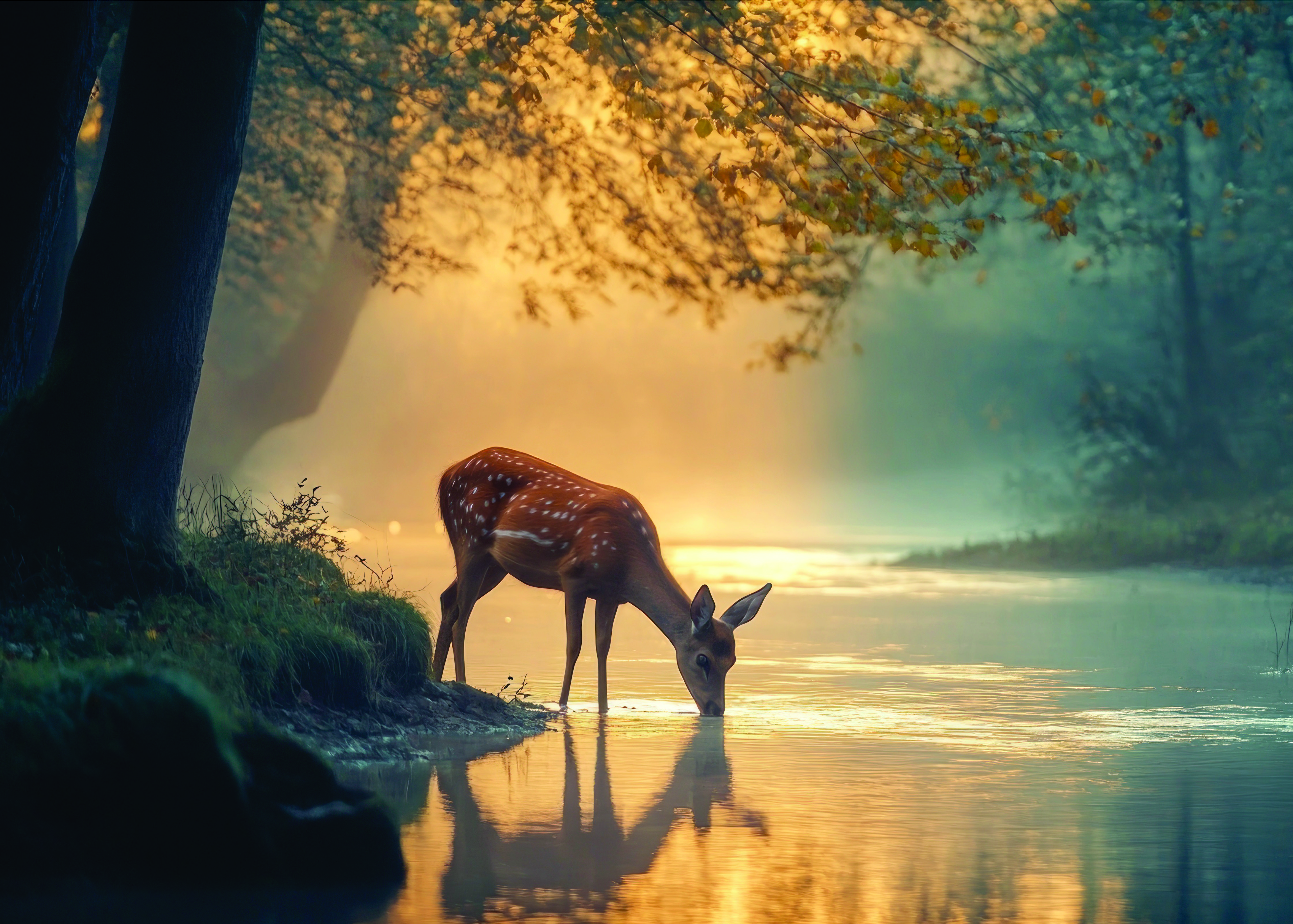 Amanhecer na floresta