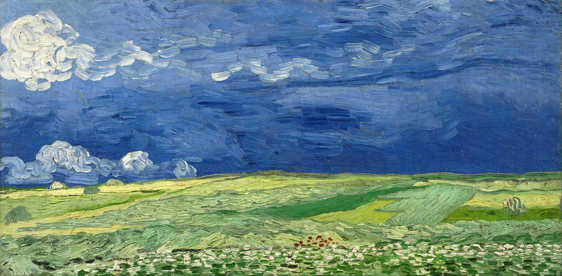 Campo com Nuvens de Tempestade de Vincent van Gogh