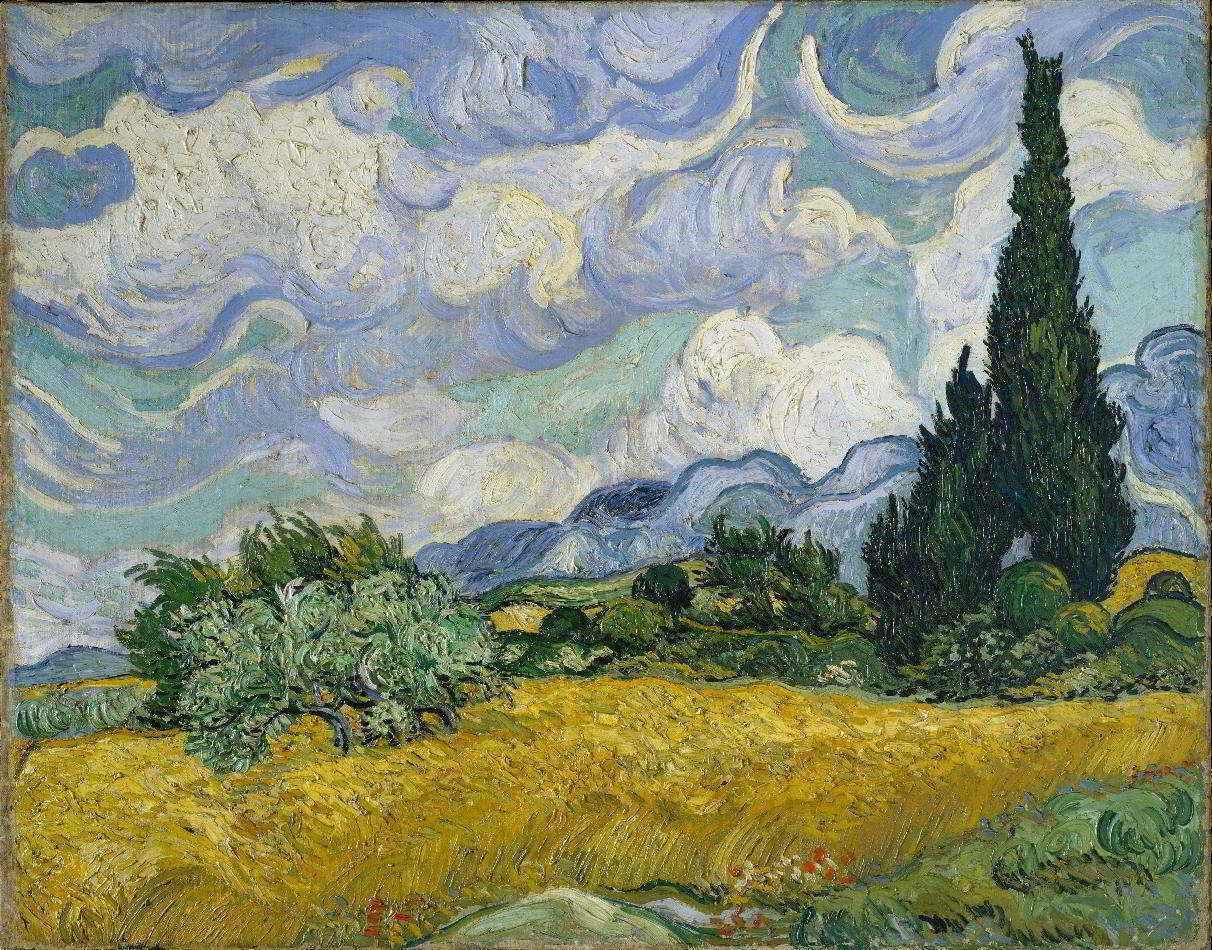 Campo de Trigo com Ciprestes de Vincent van Gogh