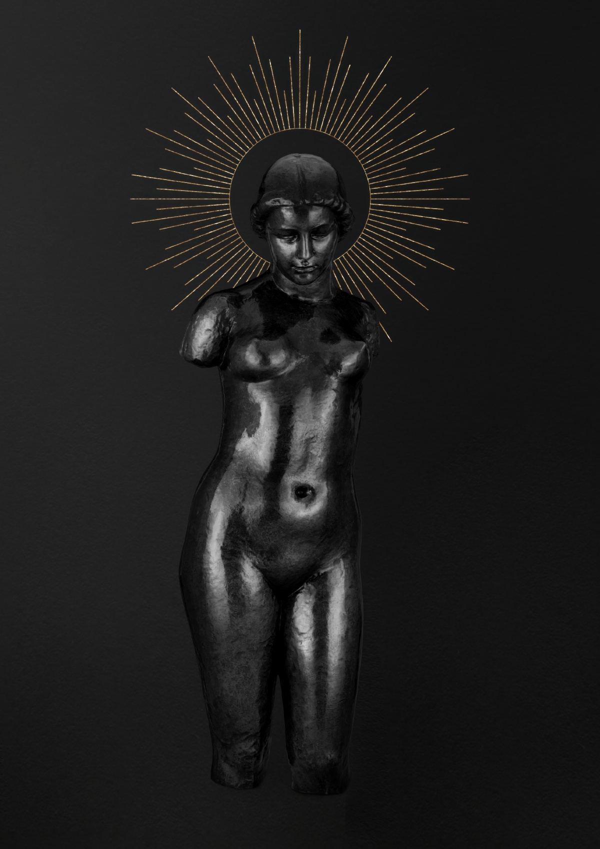 Escultura Feminina em Preto