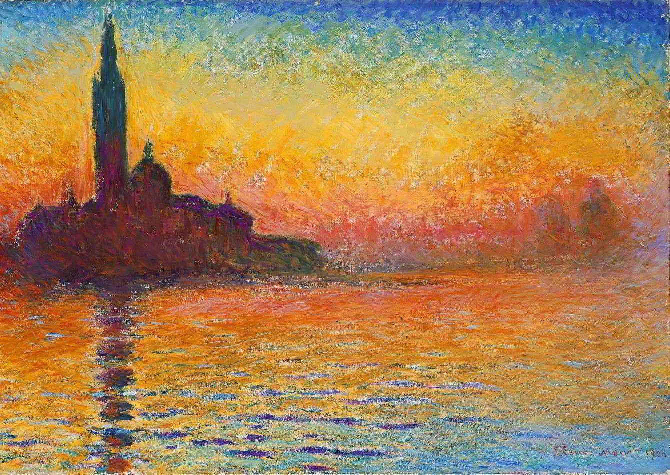 Veneza ao Pôr do Sol de Claude Monet