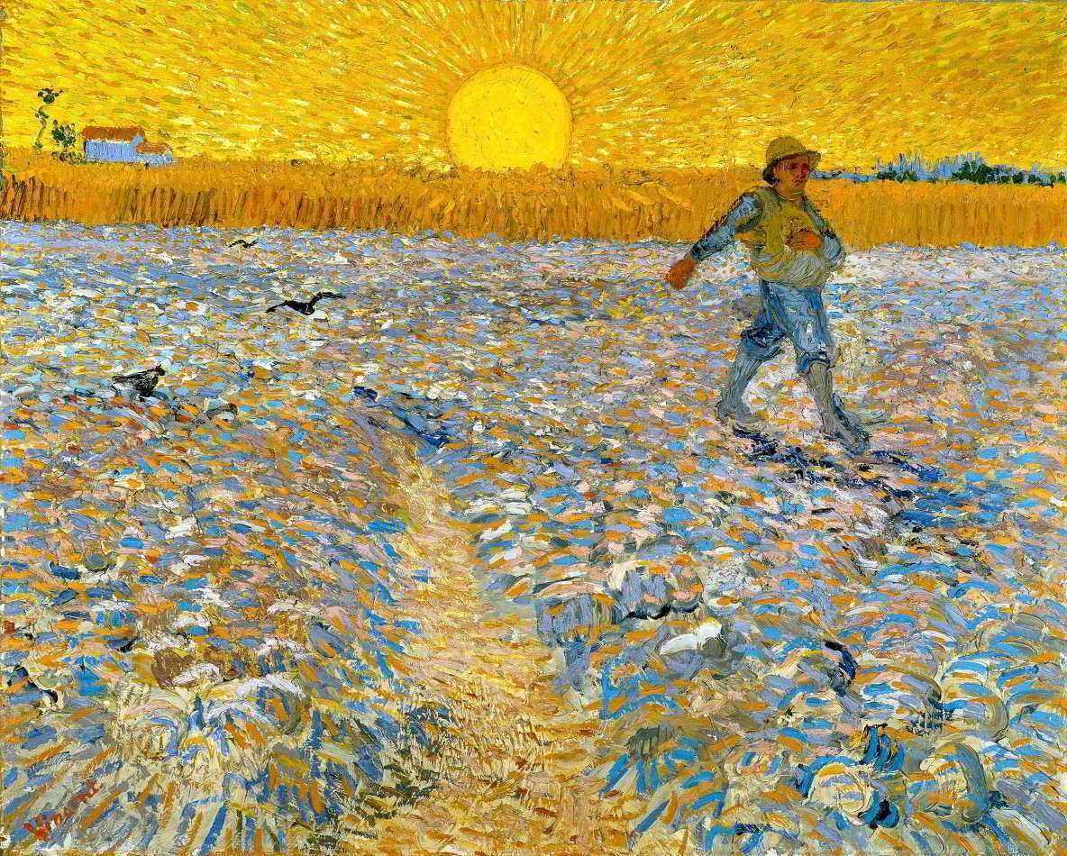 O Semeador e o Sol Brilhante de Vincent van Gogh