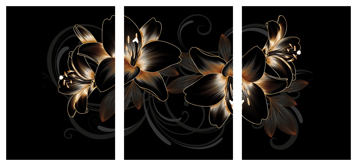 Trio Golden Flower (Medidas de cada parte)