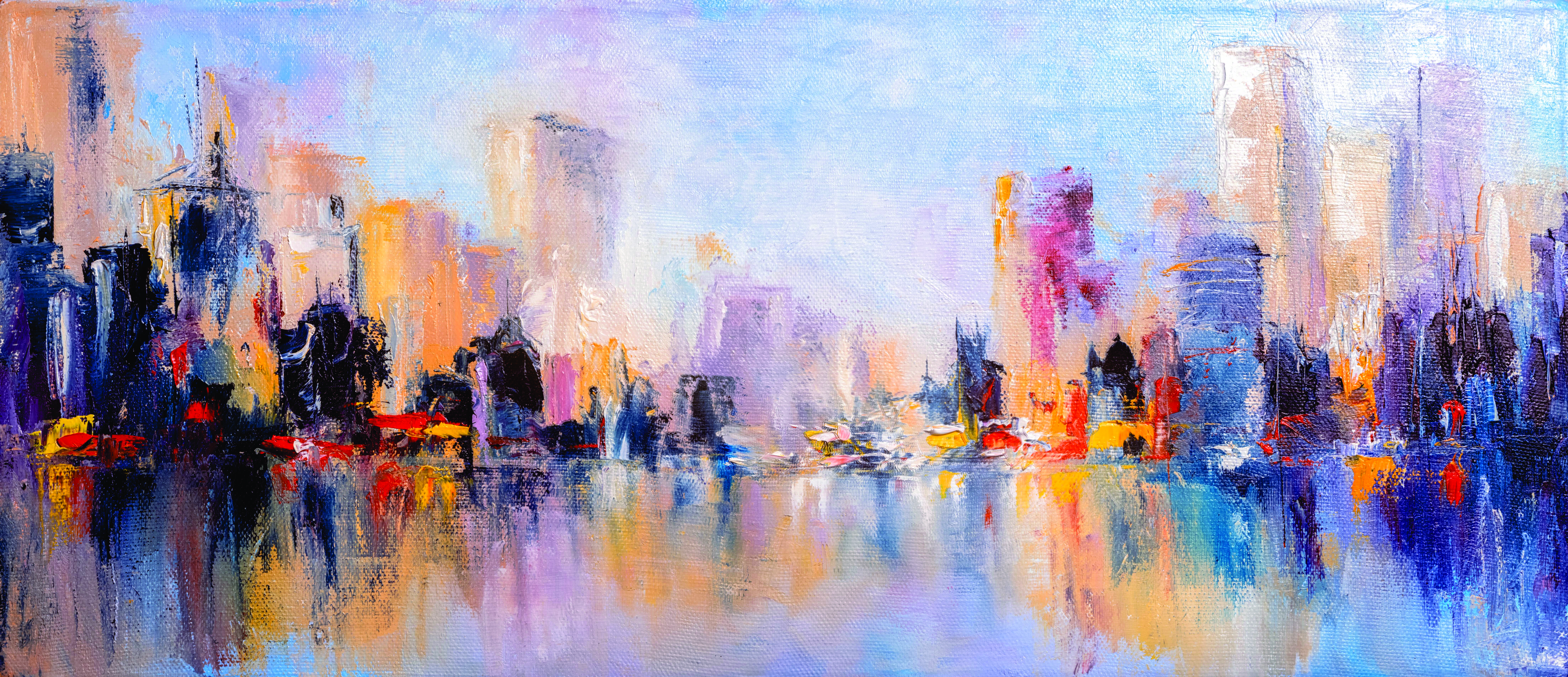 Vista panorâmica da cidade abstrata