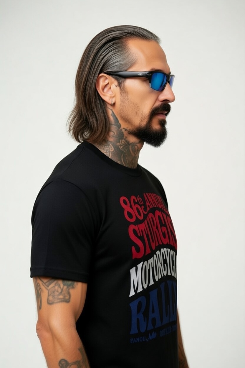 2026 86th Sturgis Motorcycle Rally Black T-Shirt - Black Hills Badass Biker Tee 2026 | SUICIDERIDE™ Biker Graphic Tee 1960s 1970s Poster Style