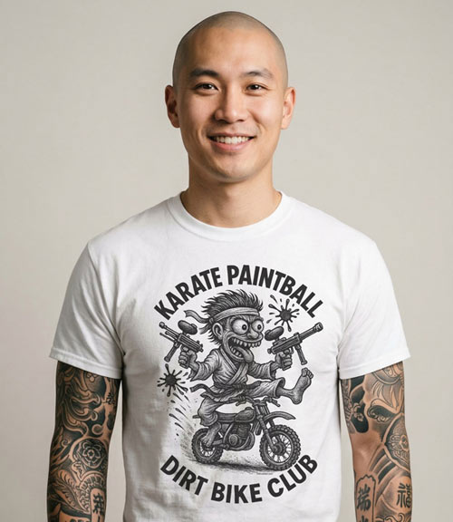 Karate Paintball Dirt Bike Club T-Shirt | Extreme Sports & Adrenaline | SUICIDERIDE™ Graphic Tee