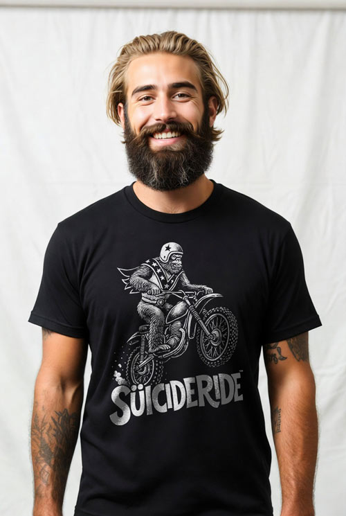 Motokong Stunt Gorilla Dirt Bike T-Shirt - Ride Hard or Die Trying | SUICIDERIDE⢠Biker Graphic Tee