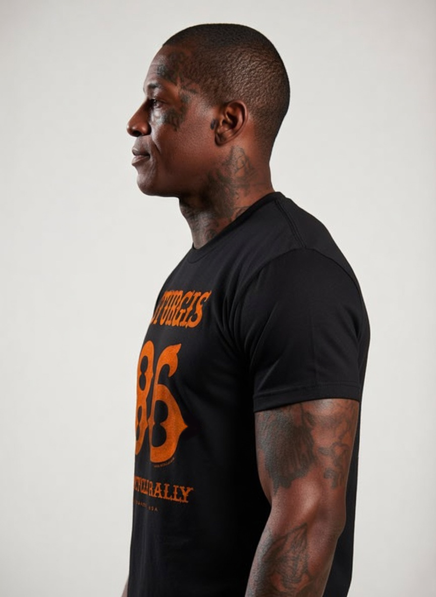 Rebel Sturgis 2026 '86 Motorcycle Rally Biker T-shirt - Vintage Badass Black | SUICIDERIDE™ Biker Graphic Tee