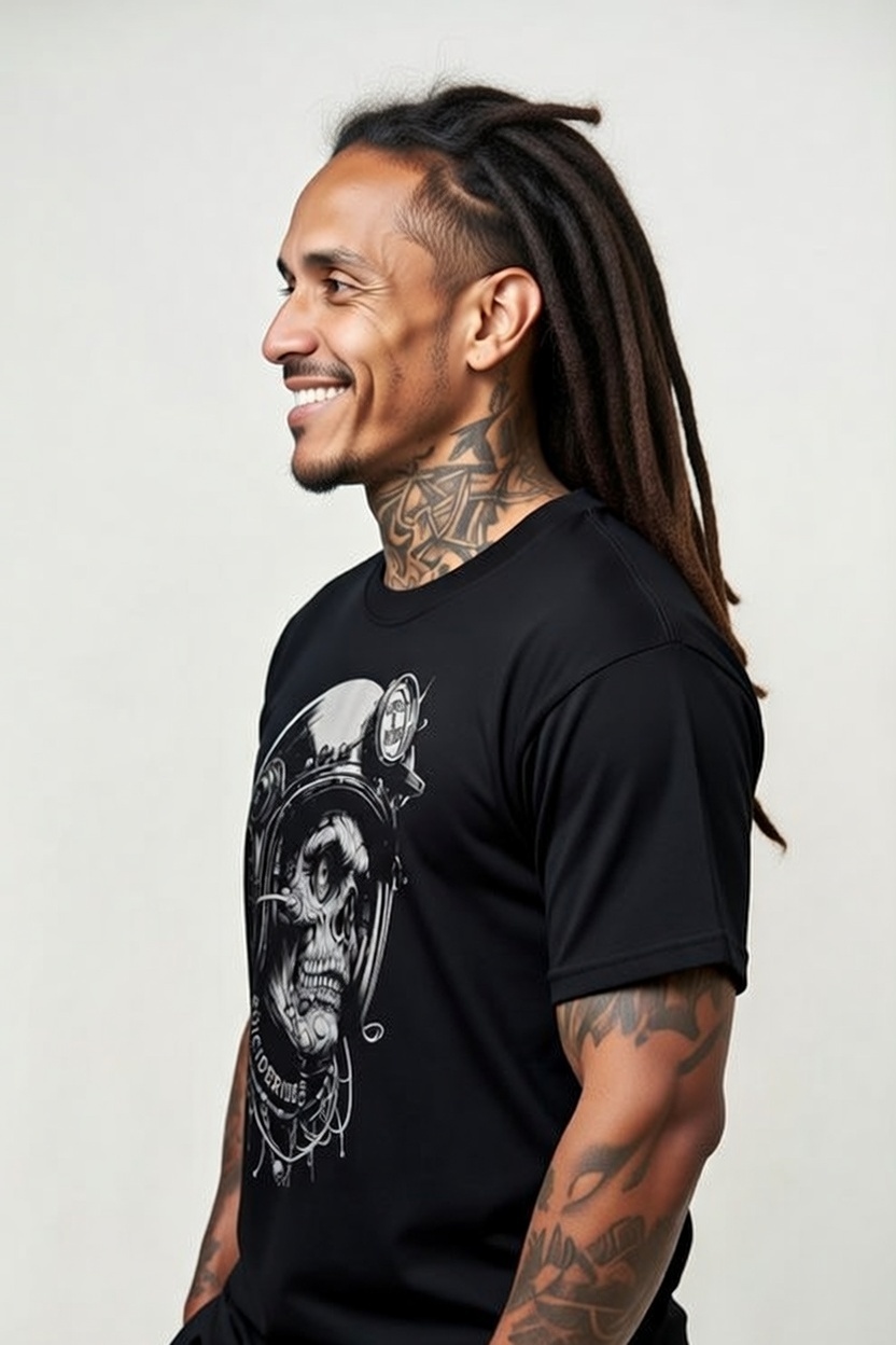 Zombie Skull Biker T-Shirt Undead Motorcycle Helmet Bikers & Horror Fans | SUICIDERIDE™ Biker Graphic Tee