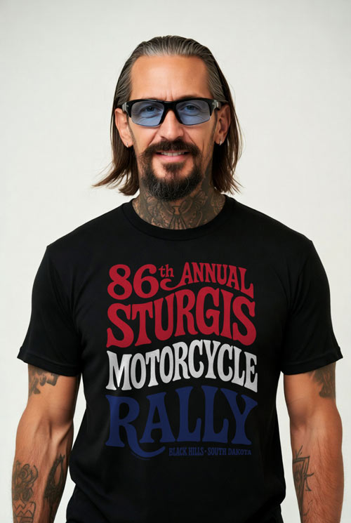 2026 86th Sturgis Motorcycle Rally Black T-Shirt - Black Hills Badass Biker Tee 2026 | SUICIDERIDE™ Biker Graphic Tee 1960s 1970s Poster Style