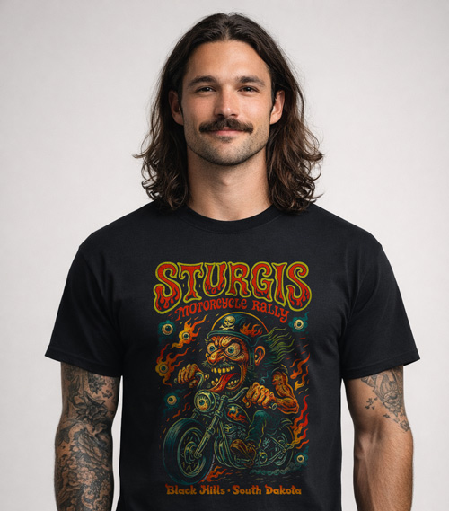 Psycho T-shirt Sturgis Motorcycle Rally - Edgy Black Hills | SUICIDERIDE™ Biker Graphic Tee