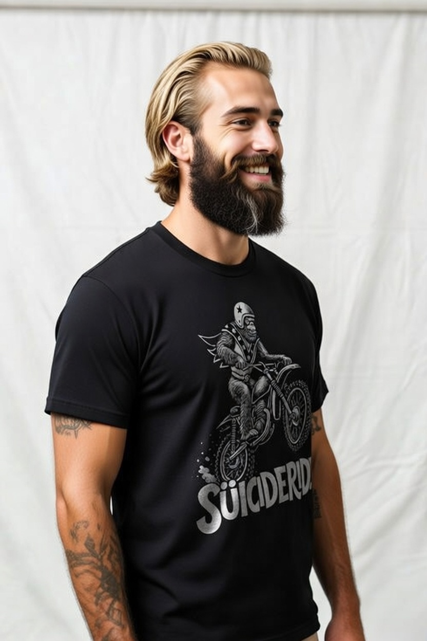 Motokong Stunt Gorilla Dirt Bike T-Shirt - Ride Hard or Die Trying | SUICIDERIDE™ Biker Graphic Tee