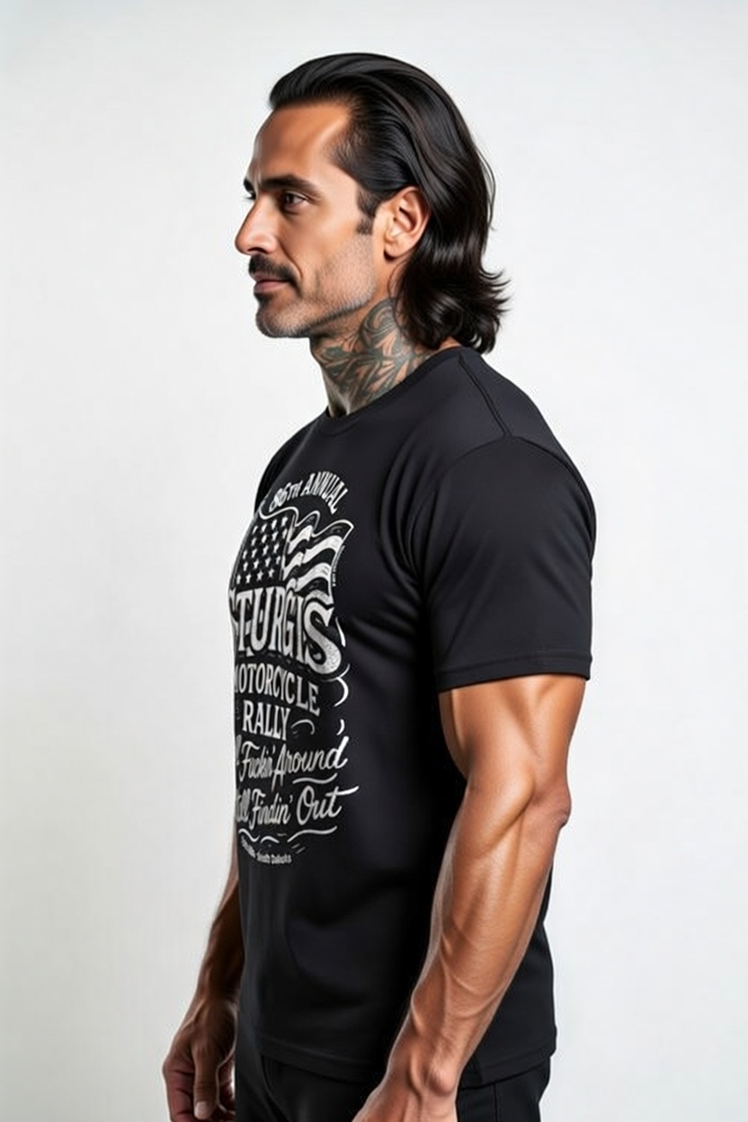 86th Sturgis Motorcycle Rally Black T-Shirt – Biker Badass | SUICIDERIDE™ Biker Graphic Tee "Still Fuckin' Around Still Findin' Out"