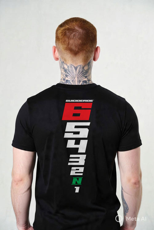 65432N1 Motorcycle Gear Shift Countdown Tee - Rebels & Riders | SUICIDERIDE™ Biker Graphic Tee