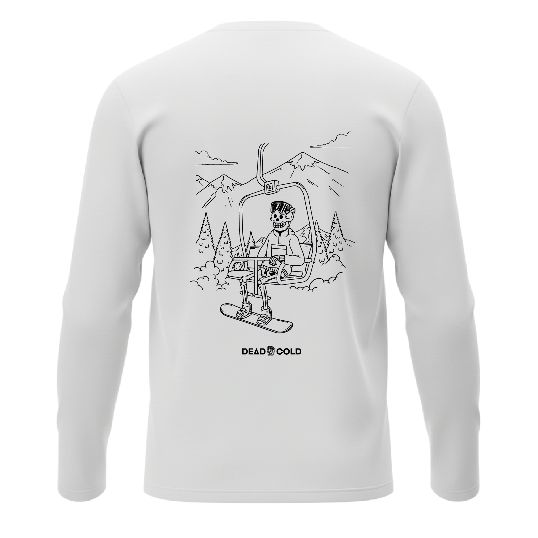 DeadCold First Chair - Boarders Longsleeve Tee – White