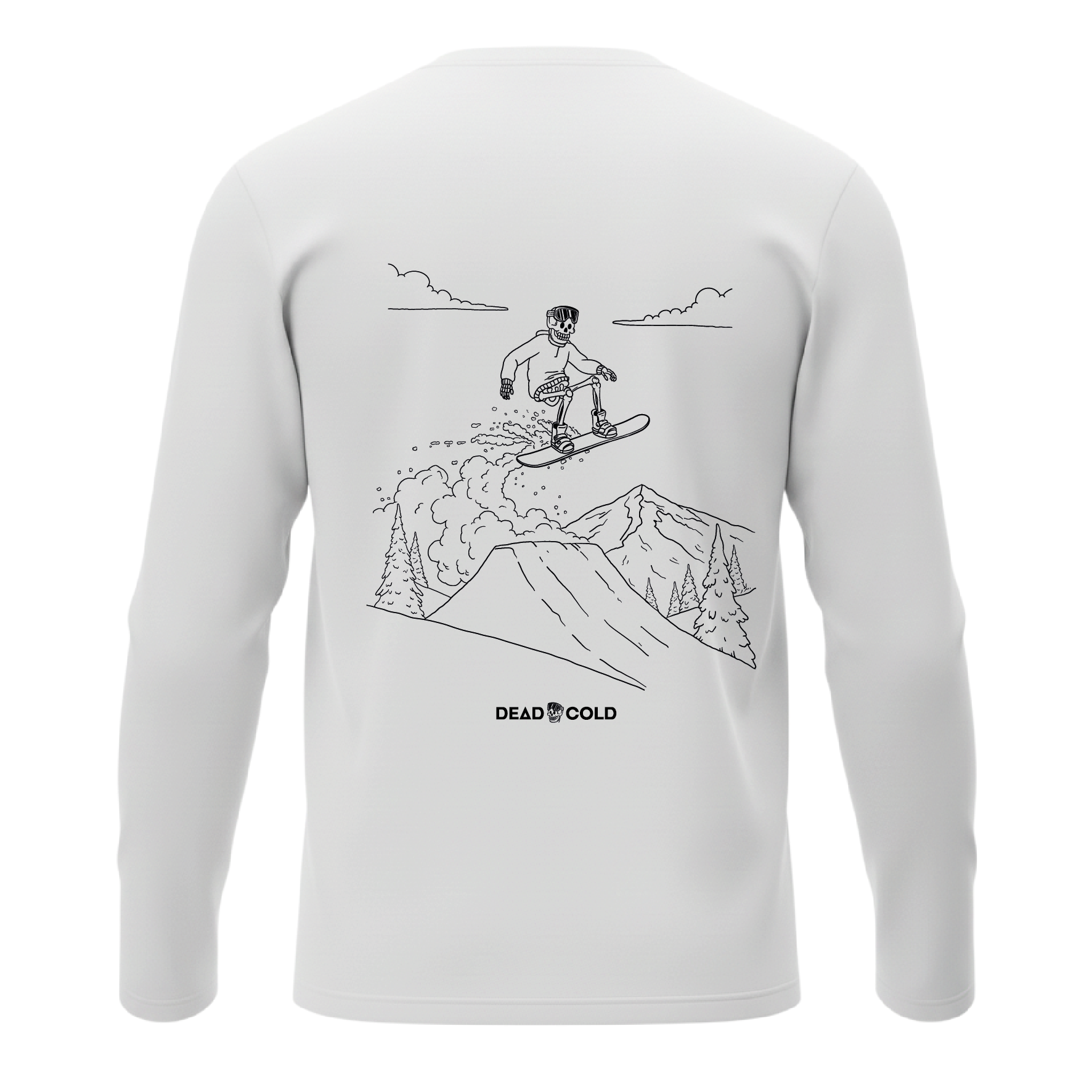 DeadCold Nailed It - Boarders Longsleeve Tee – White