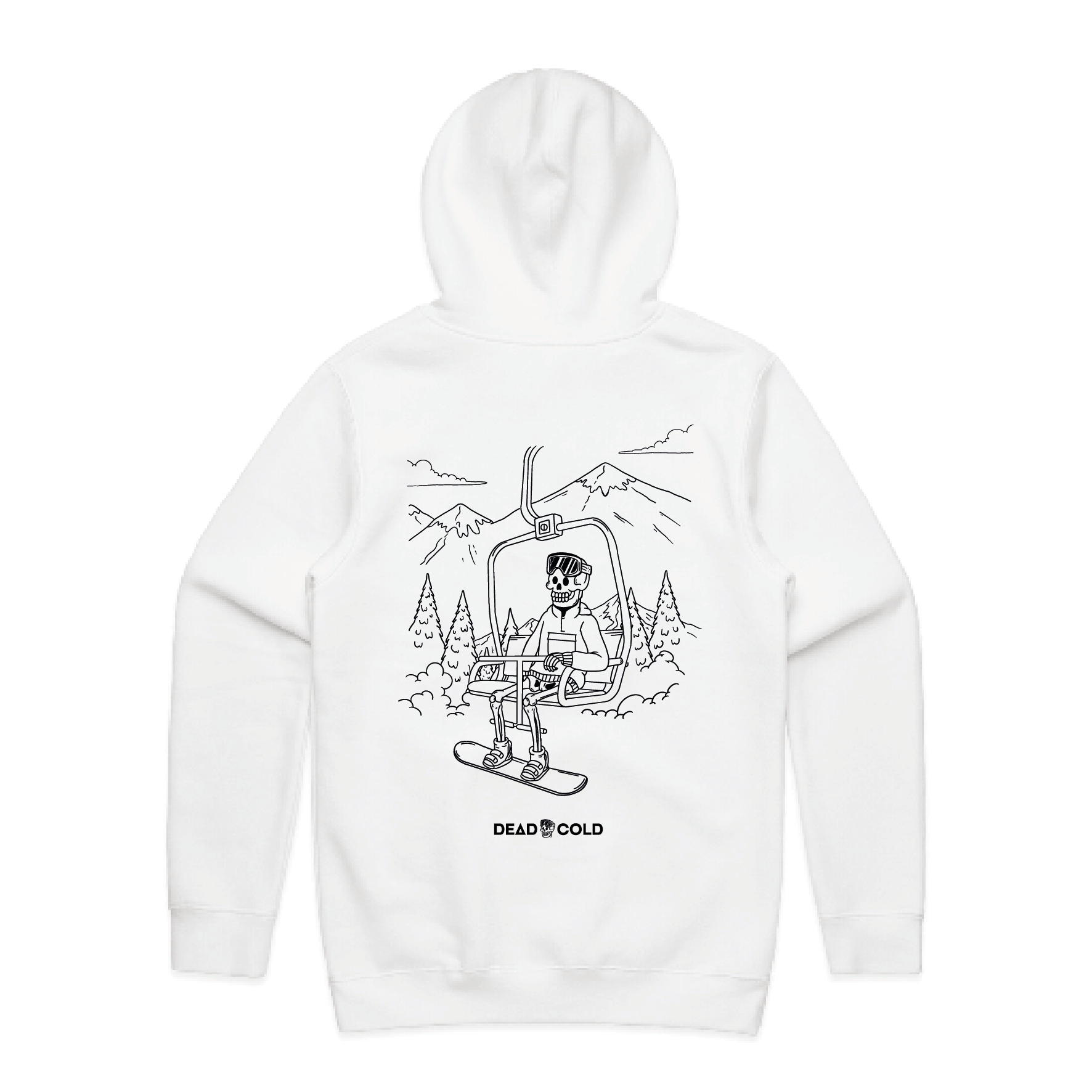 DeadCold First Chair - Boarders Hoodie - White