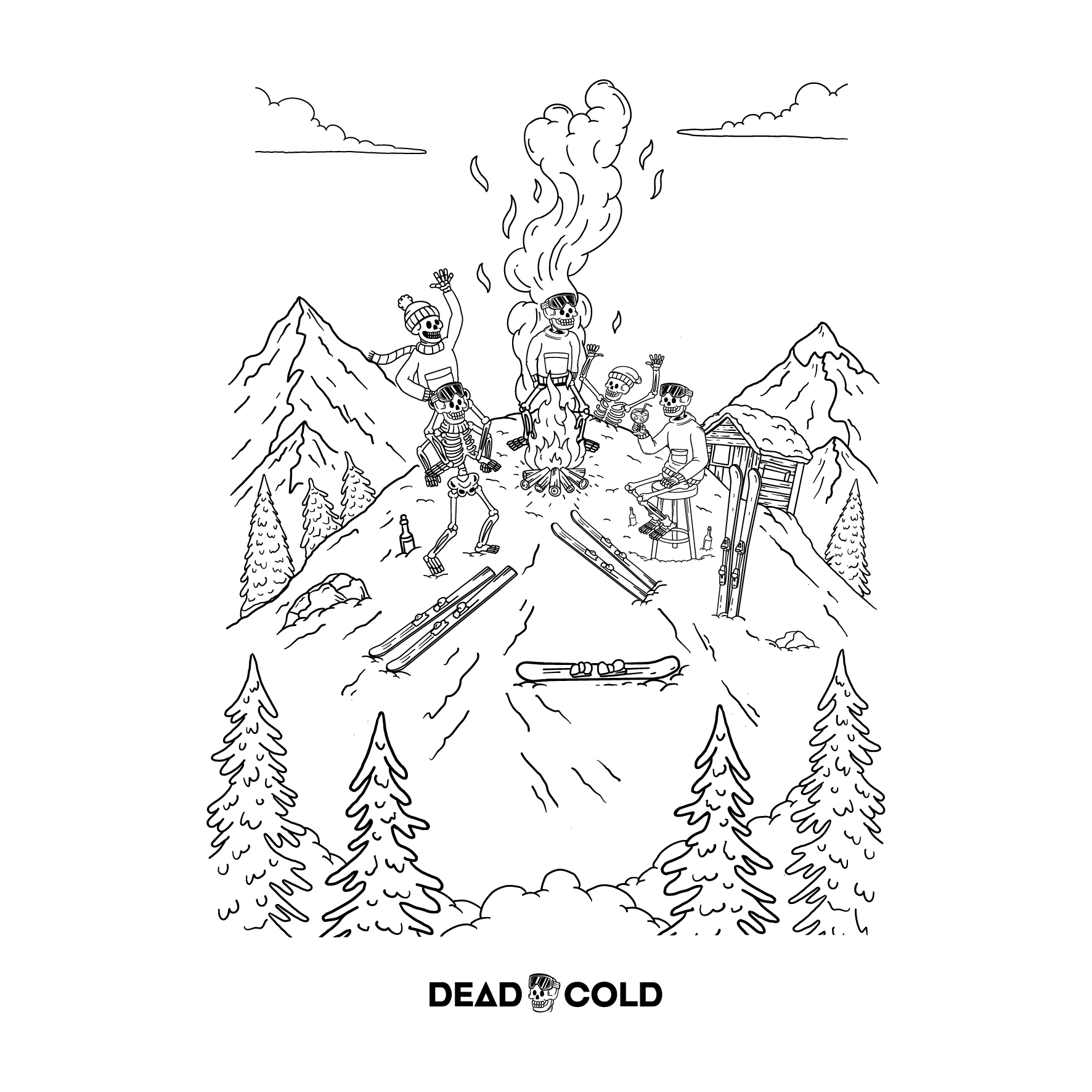 DeadCold Piste Party Hoodie - White