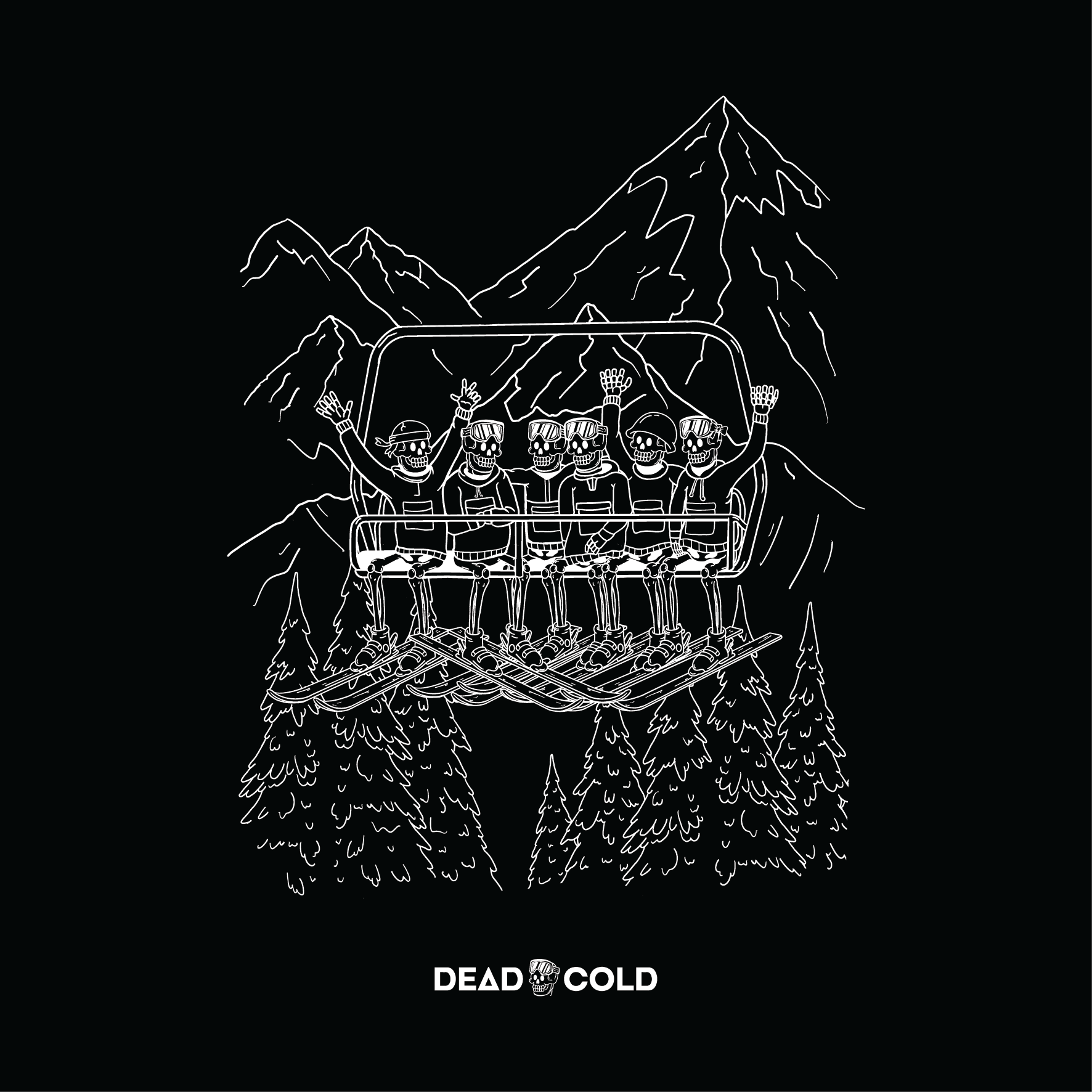 DeadCold Chairlift Crew Hoodie – Black