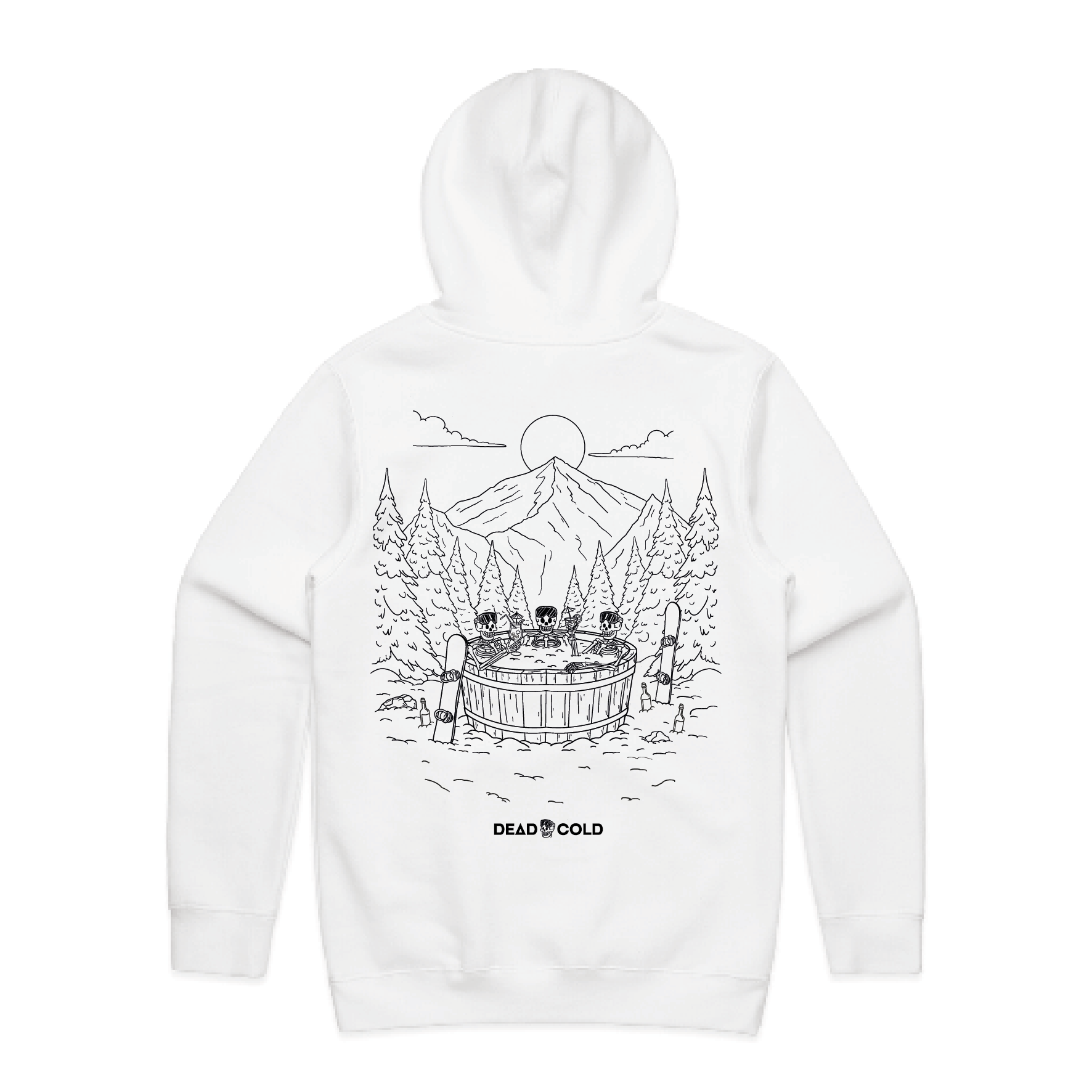 DeadCold Spa Days - Boarders Hoodie - White