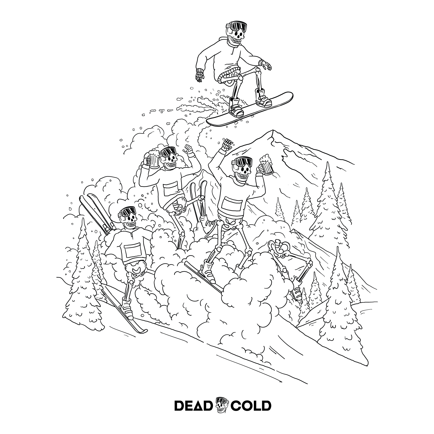 DeadCold Snowboarders Fault - Boarders Tee - Black