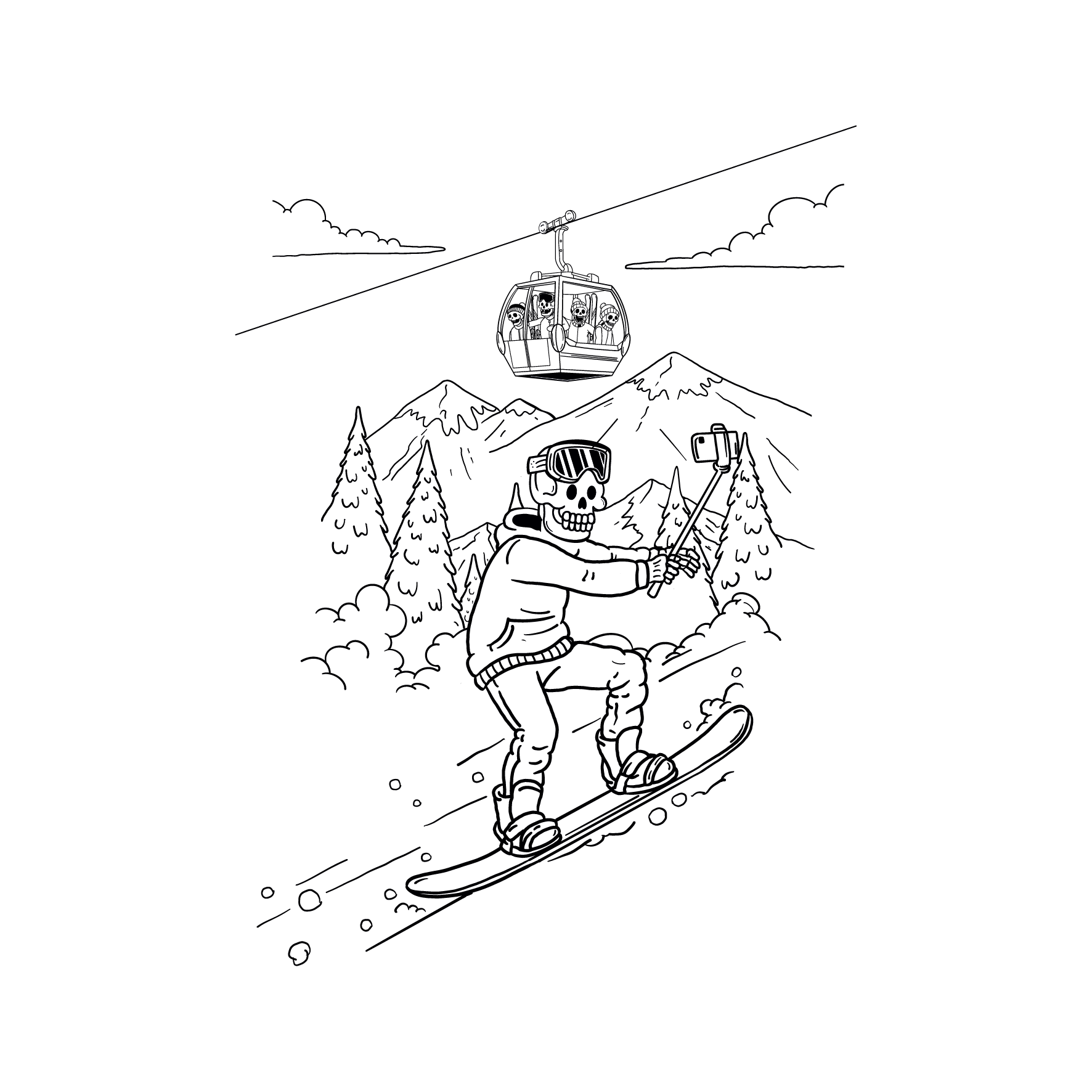 DeadCold Selfie - Boarders Hoodie - White