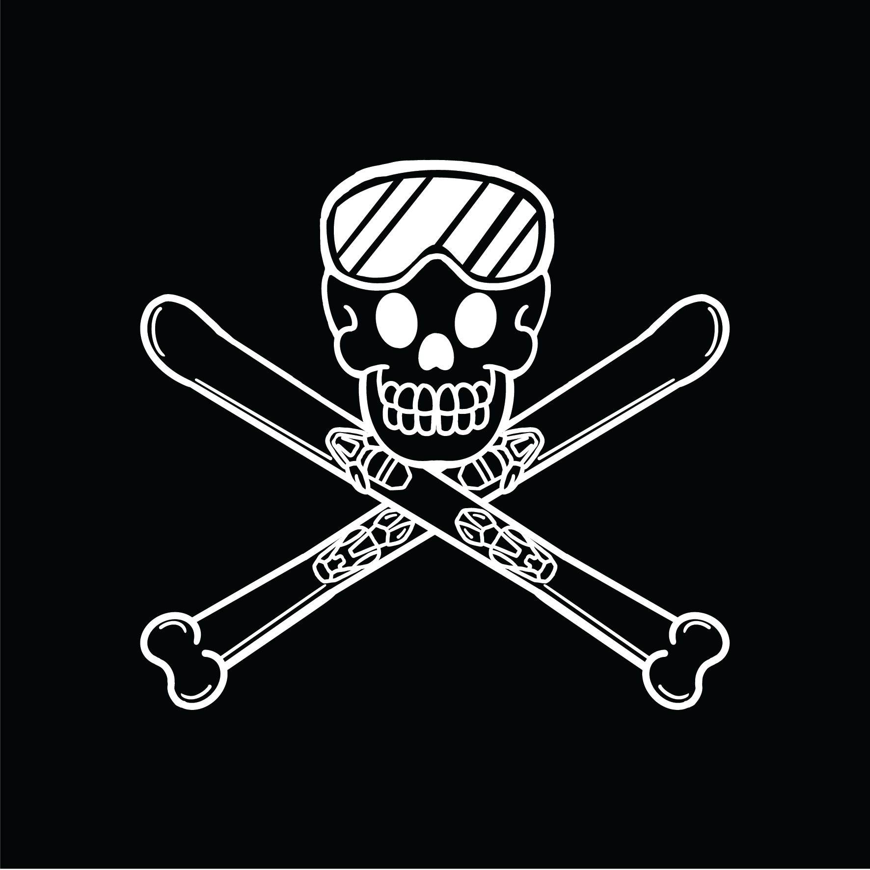 DeadCold Skull & Bones Hoodie - Black