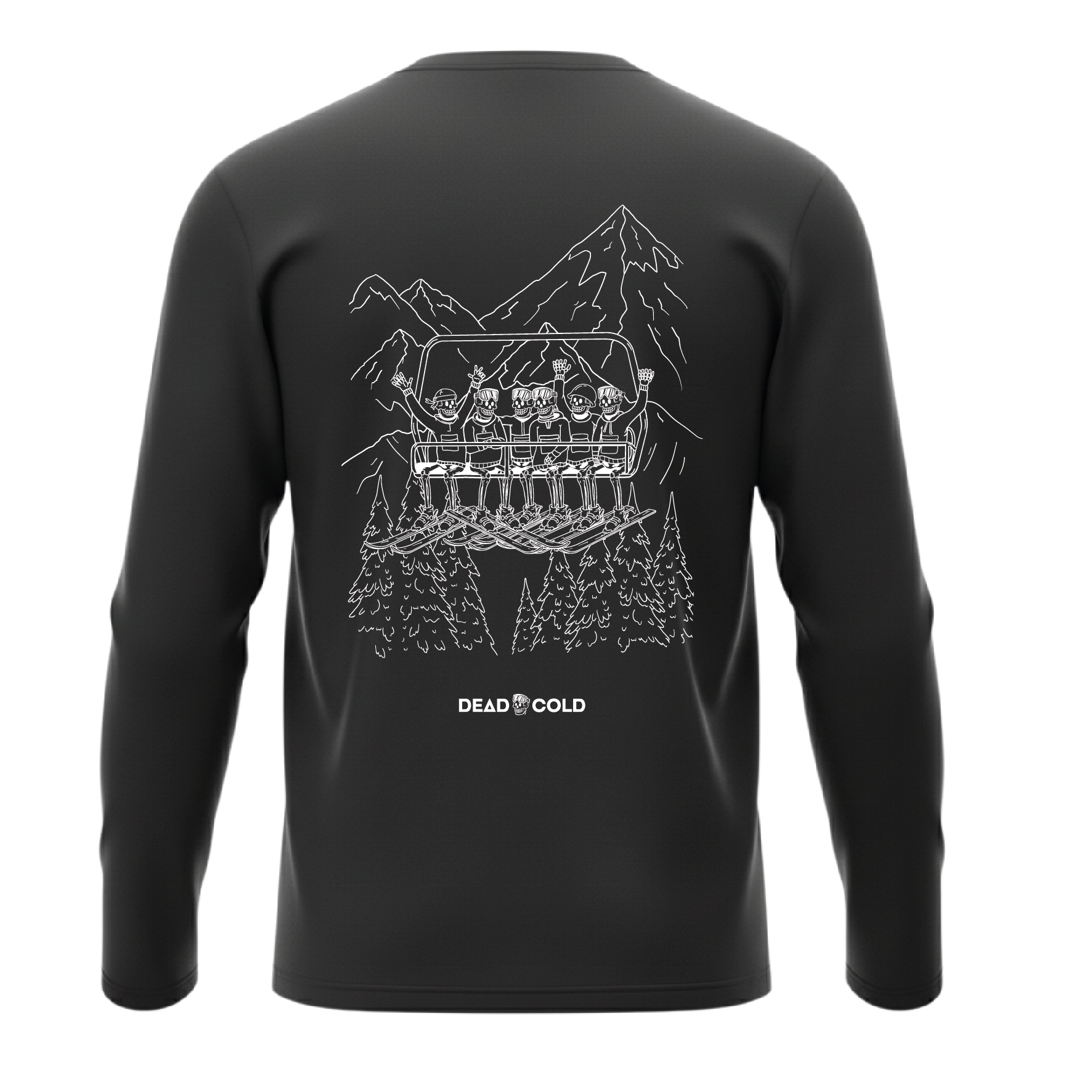 DeadCold Chairlift Crew Longsleeve Tee – Black