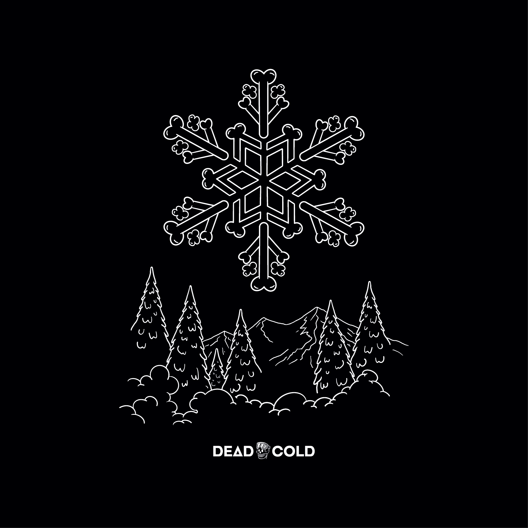 DeadCold Bone Flake Tee – Black