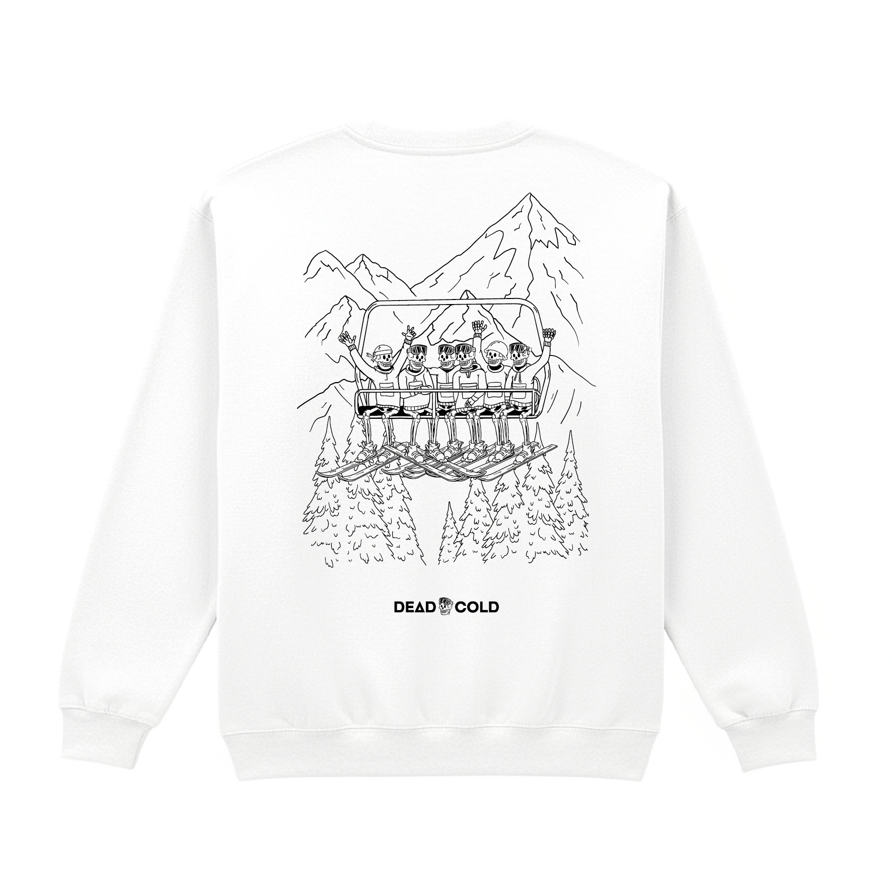 DeadCold Chairlift Crew Sweater – White