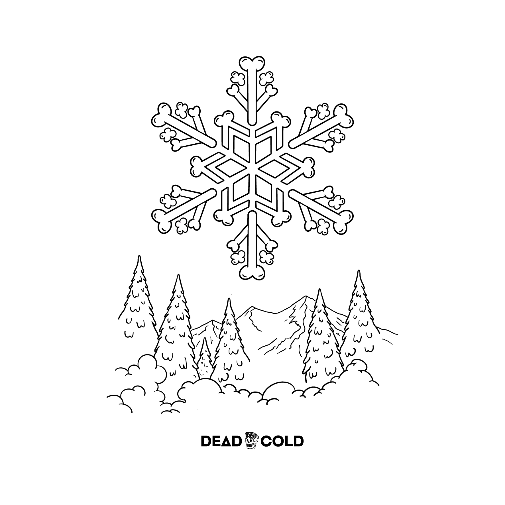 DeadCold Bone Flake Hoodie - White