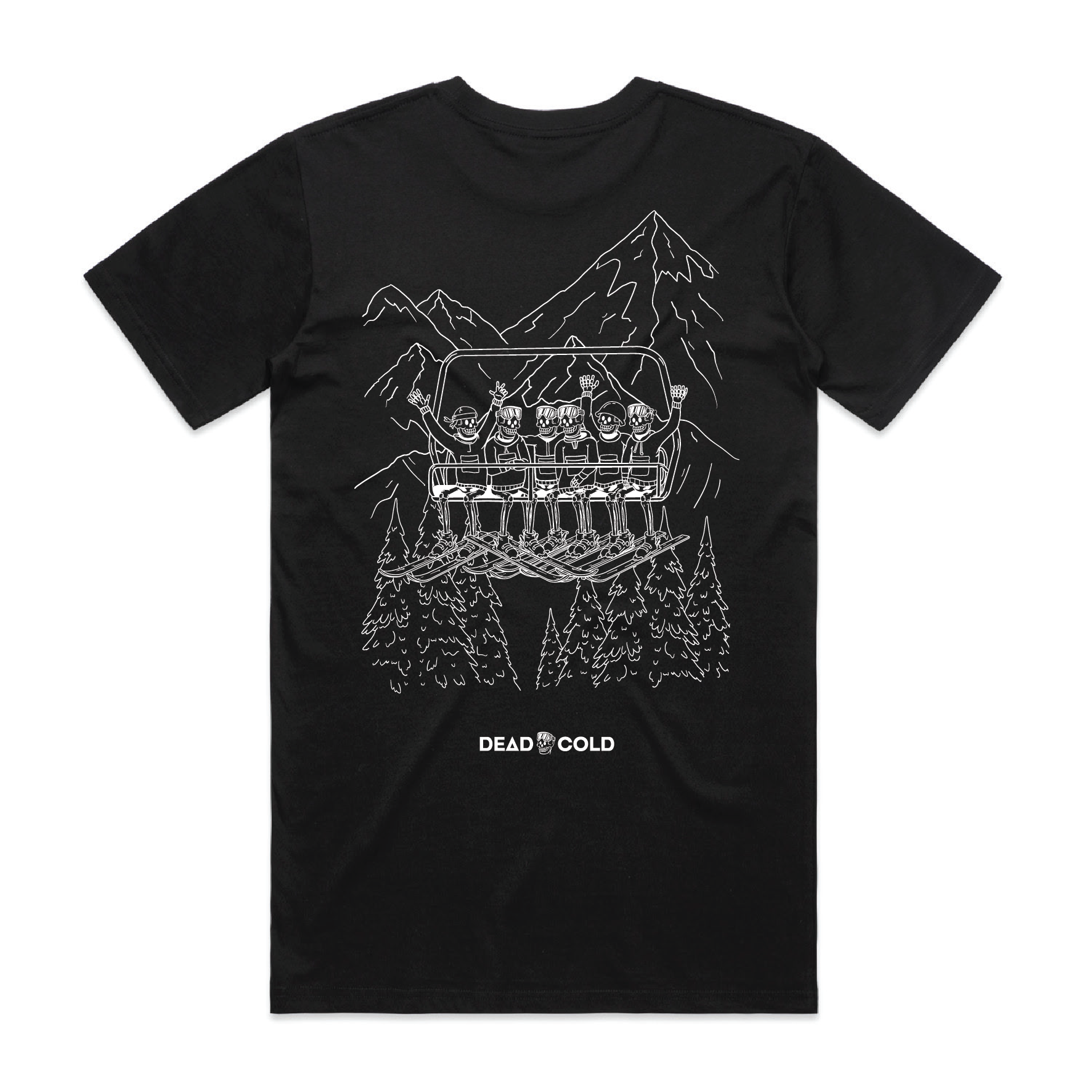 DeadCold Chairlift Crew Tee – Black