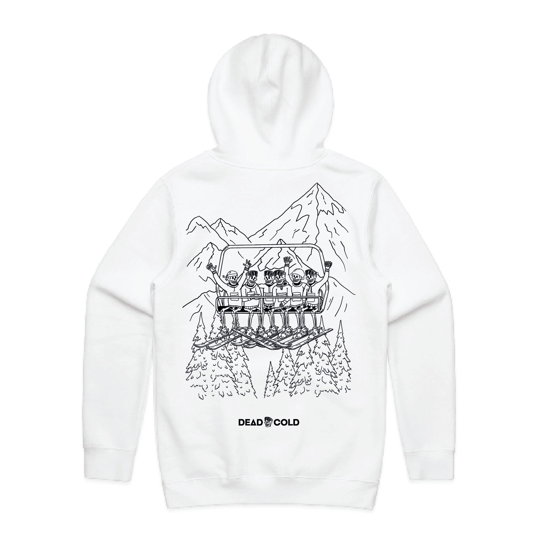 DeadCold Chairlift Crew Hoodie – White