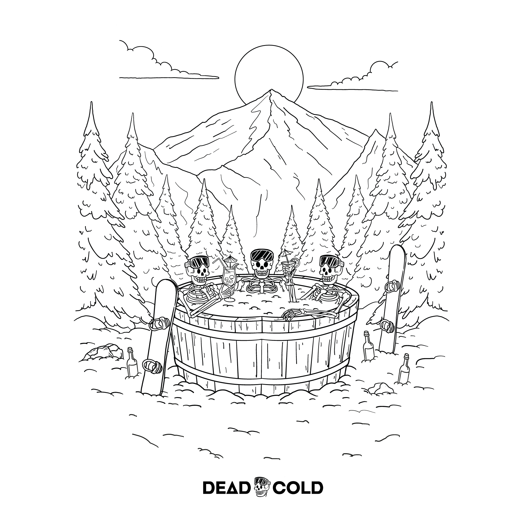 DeadCold Spa Days - Boarders Tee - Black