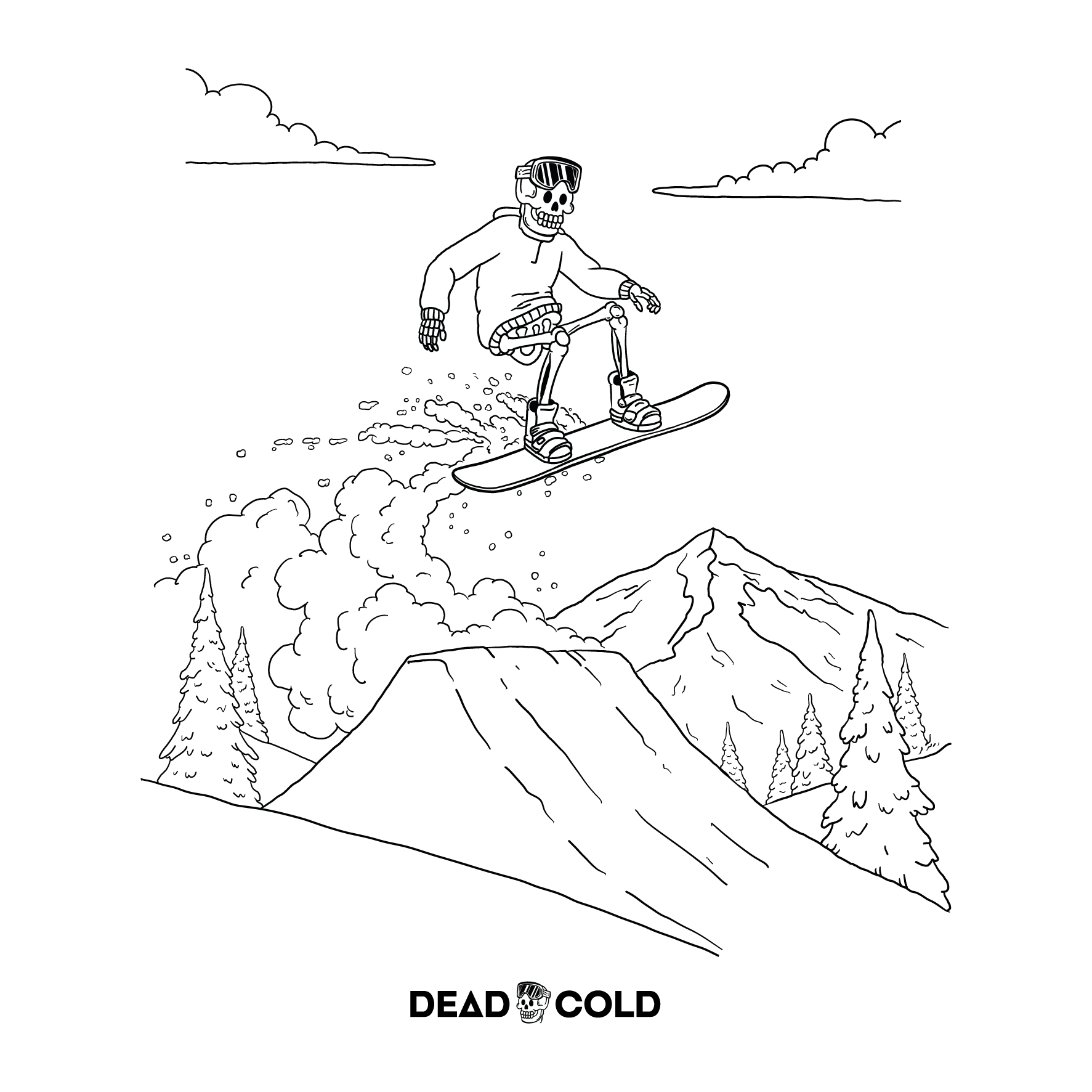 DeadCold Nailed It - Boarders Longsleeve Tee – White