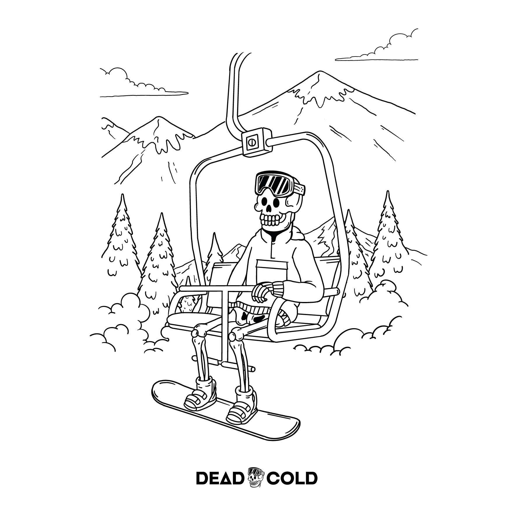 DeadCold First Chair - Boarders Hoodie - White