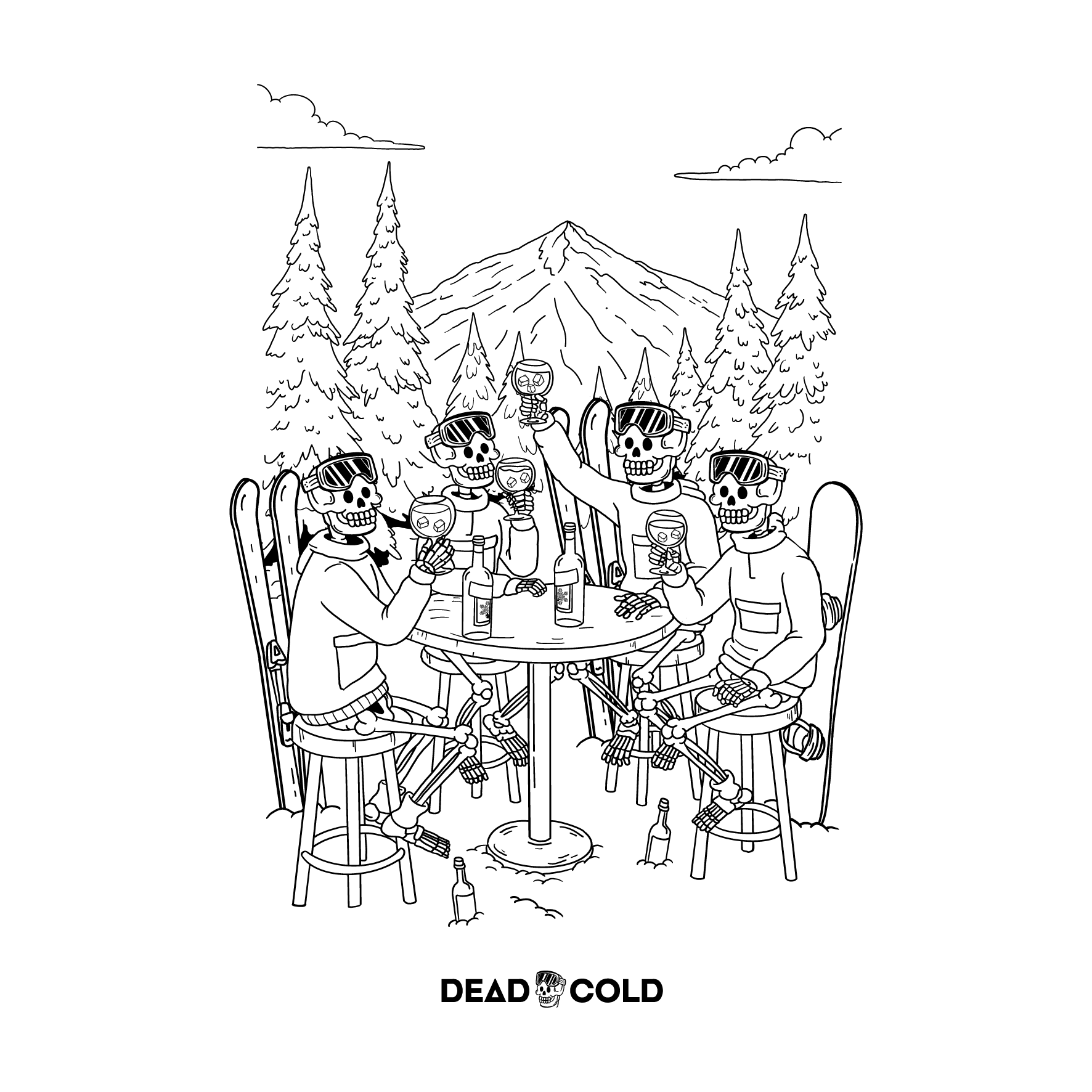 DeadCold Après Board Club - Boarders Longsleeve Tee – White