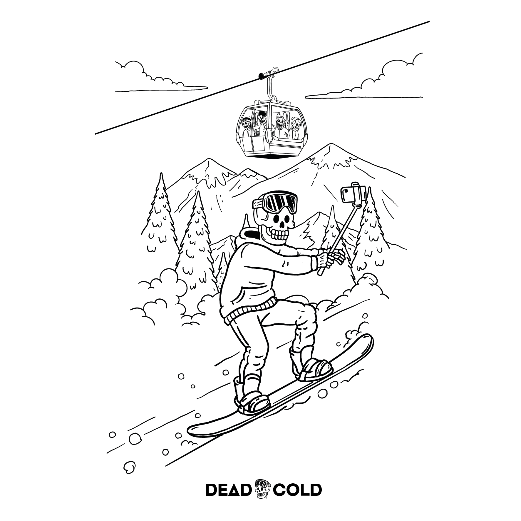 DeadCold Selfie - Boarders Tee - White