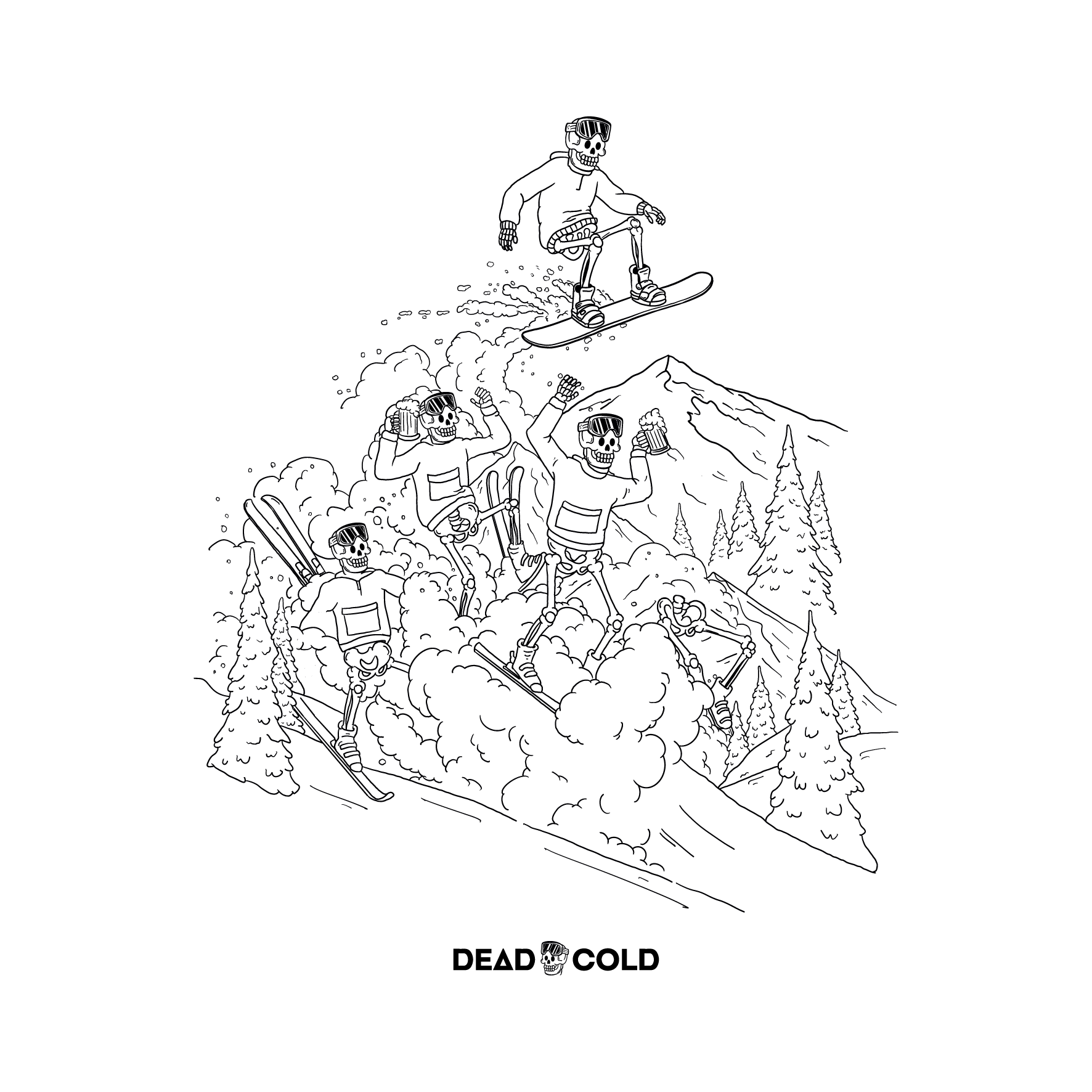 DeadCold Snowboarders Fault - Boarders Hoodie - White