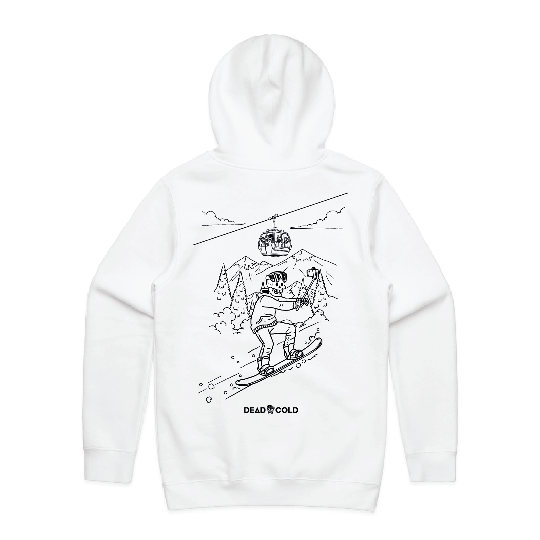 DeadCold Selfie - Boarders Hoodie - White