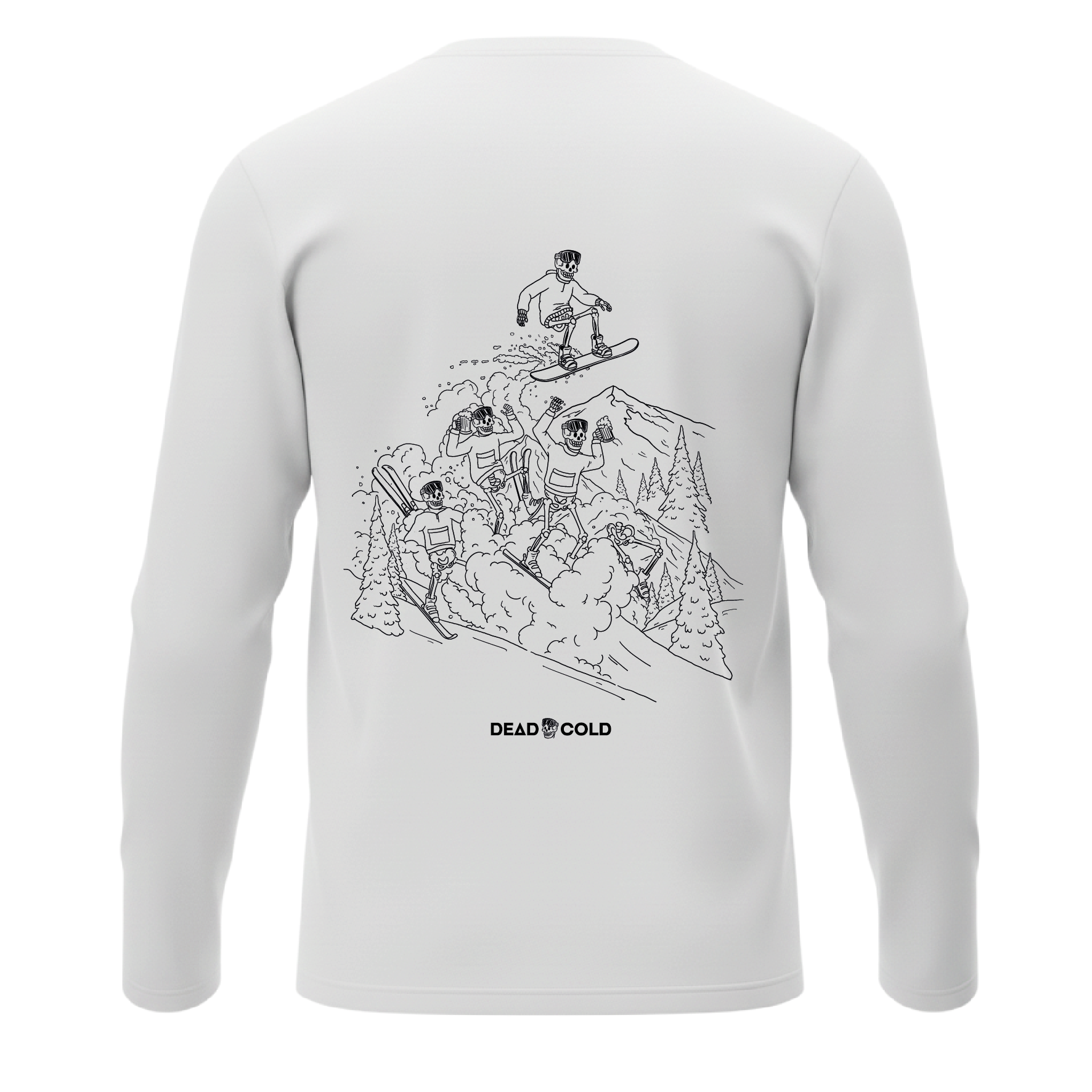 DeadCold Snowboarders Fault - Boarders Longsleeve Tee – White