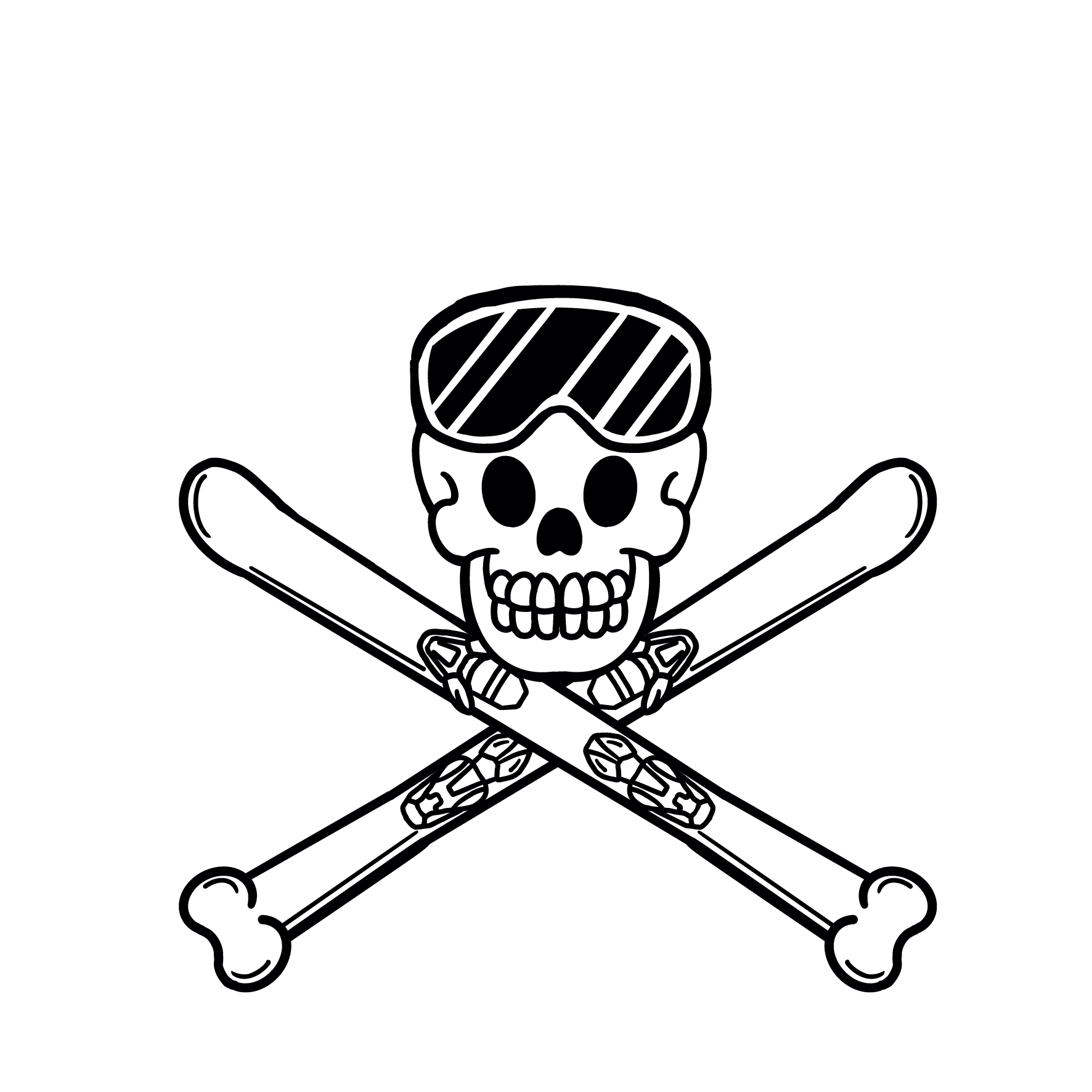 DeadCold Skull & Bones Hoodie - White