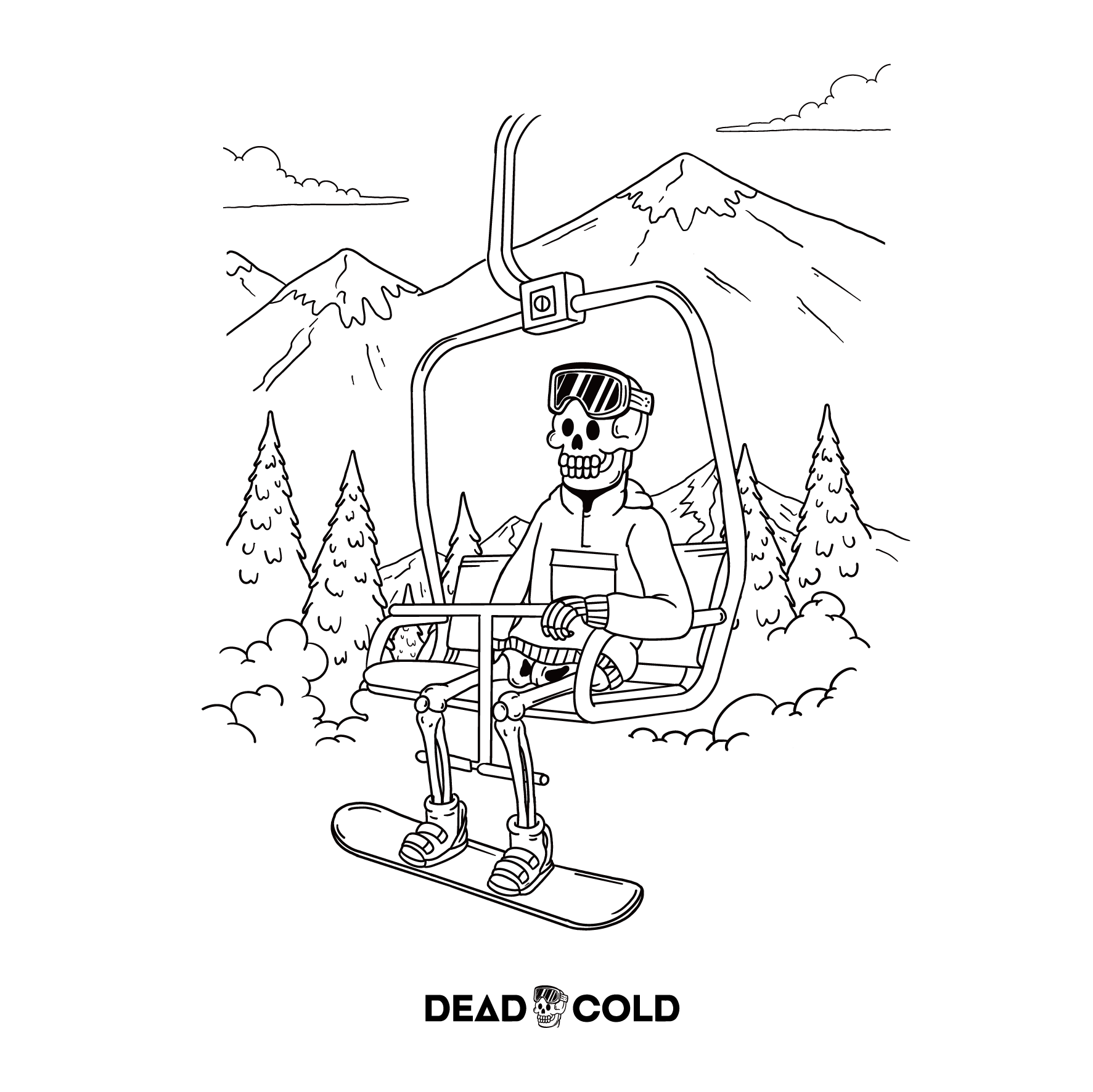 DeadCold First Chair - Boarders Tee - Black