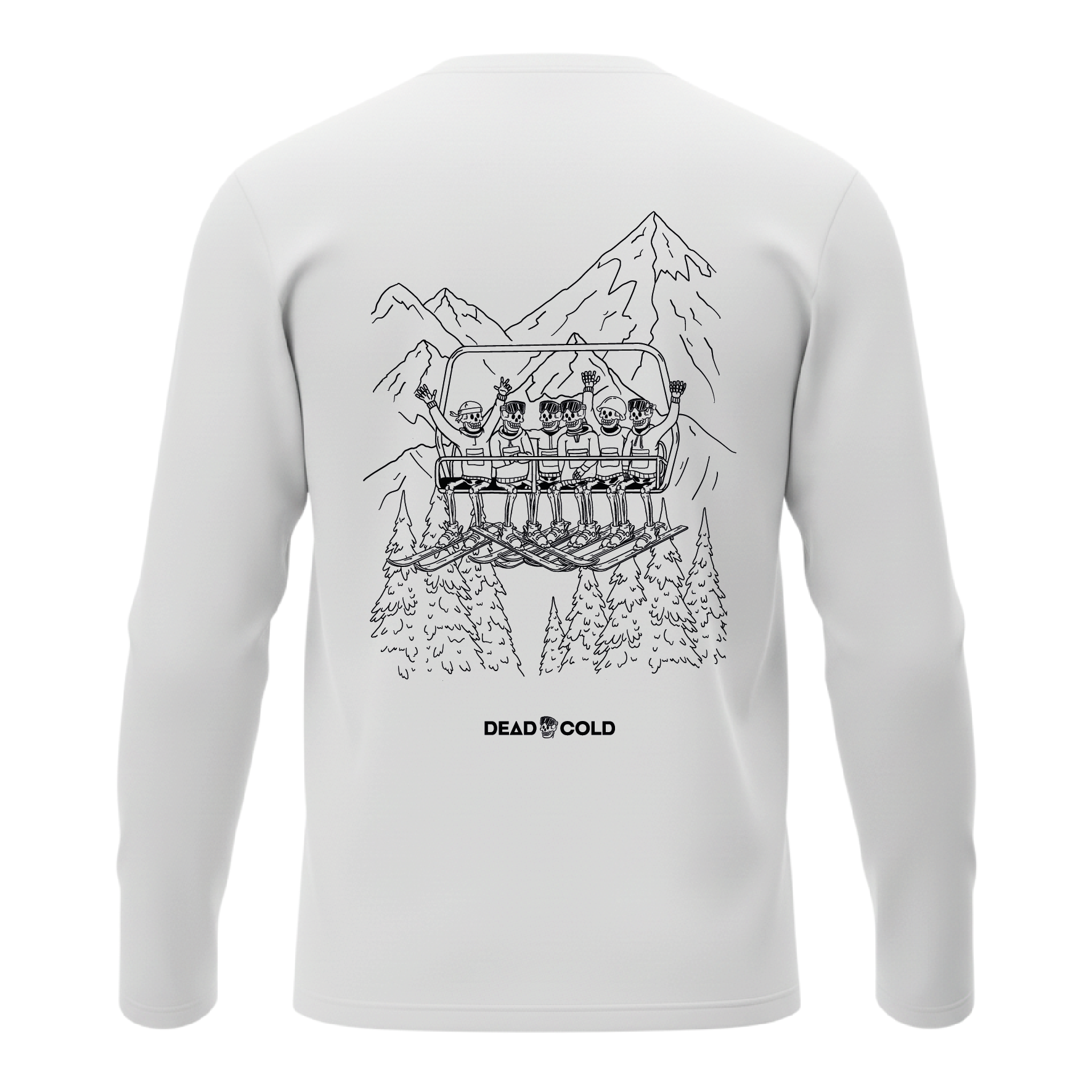DeadCold Chairlift Crew Longsleeve Tee – White