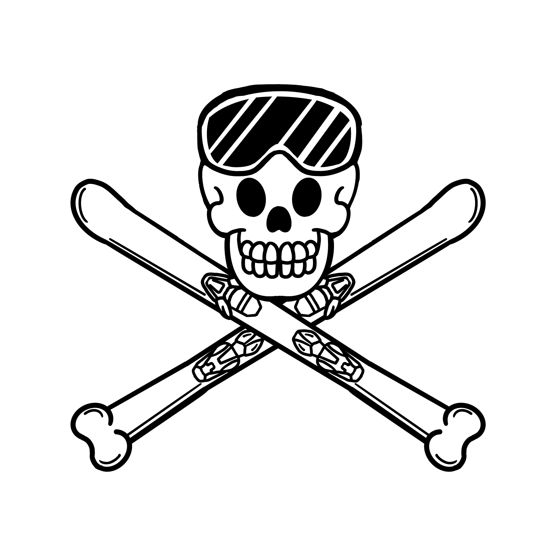 DeadCold Skull & Bones Sweater – White