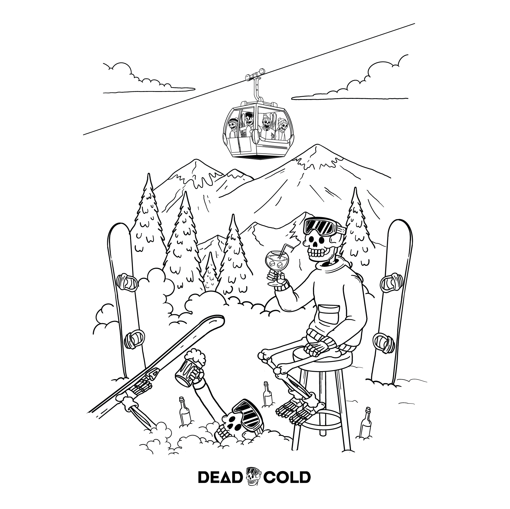 DeadCold Après Energy - Boarders Hoodie - White