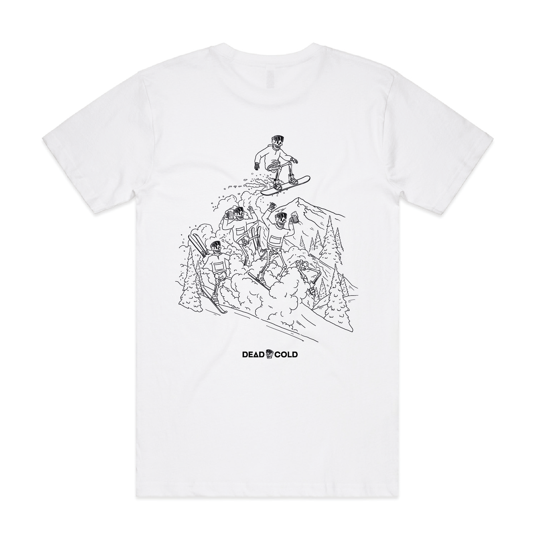 DeadCold Snowboarders Fault - Boarders Tee - White