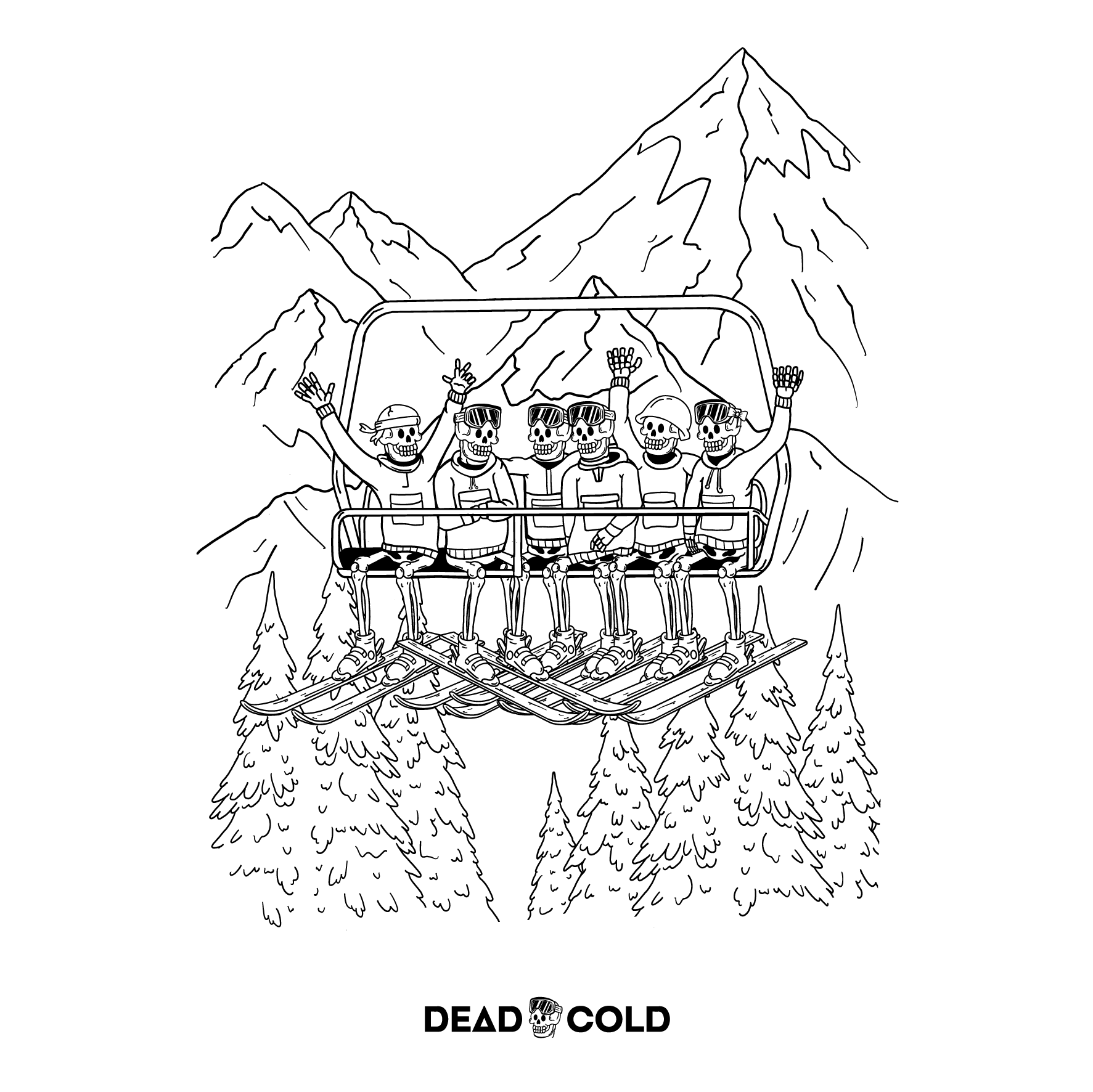 DeadCold Chairlift Crew Sweater – White