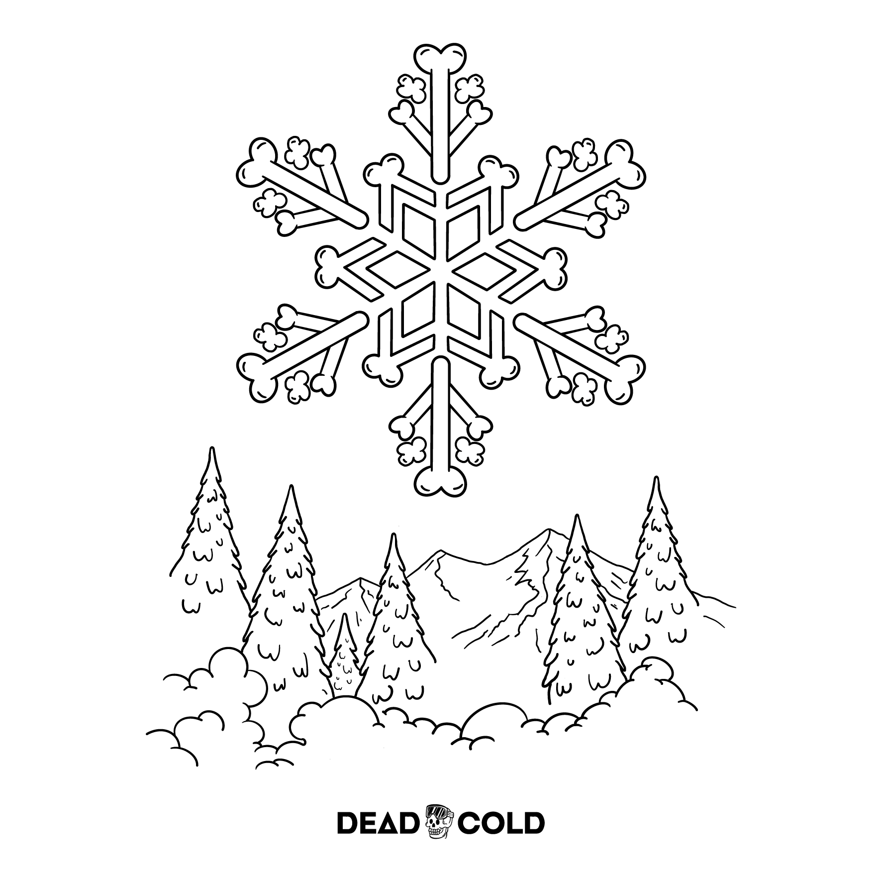 DeadCold Boneflake Longsleeve Tee – Black